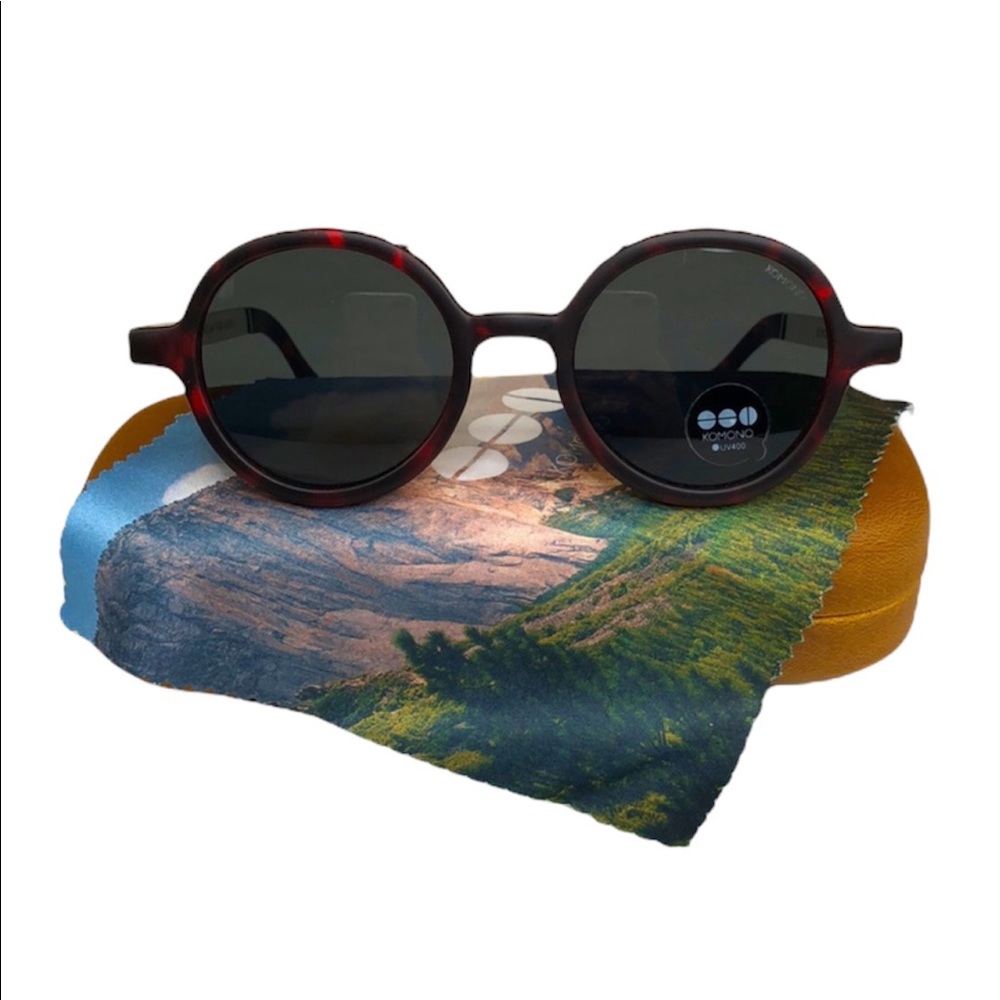 KOMONO Vivien Tortoise Silver Sunglasses Round Red - Picture 6 of 12